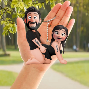 Naughty Personalized Couple Acrylic Keychain - Gifts For Couple