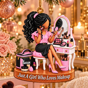 Personalized Makeup Girl Christmas Ornament Gift For Beauty Lover