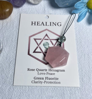 Natural crystal pendant-hexagon star crystal ornament