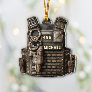 Serve & Protect - Personalized Ornament Christmas Gift for Police