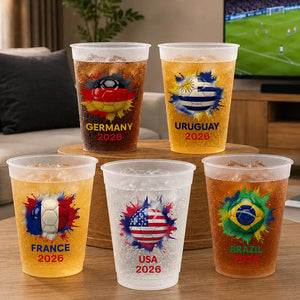 Country Flags Soccer Ball Personalized Frosted Cups