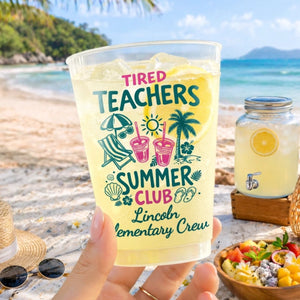Tired Teachers Summer Club - Personalized Frosted Cups Travel Gifts For Teachers