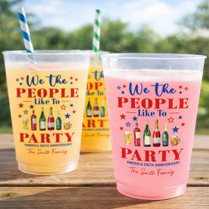 We The People Like To Party US 250Th Anniversary - Family Personalized Frosted Cups