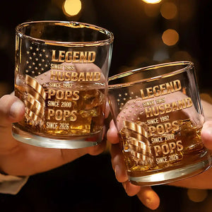 Legend Husband Dad Grandpa - Personalized Whiskey Glass