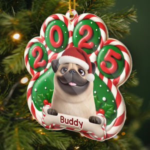 Santa Paws Is Coming - Personalized Acrylic Ornament Christmas Birthday Gifts For Dog Lovers