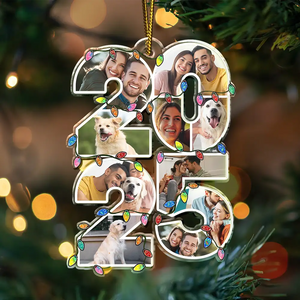 Custom Photo What A Year - Personalized Custom Shaped Acrylic Ornament