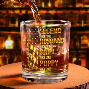 Legend Husband Dad Grandpa - Personalized Whiskey Glass
