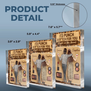 Custom Rectangle Shaped Acrylic Plaque - Personalized Best Friend Birthday Gifts