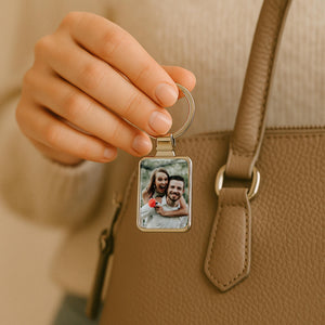 Personalized Photo Keychain Anniversary Gift, Unique Couples Gift