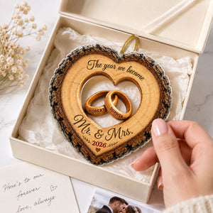 Together Forever Couple Anniversary - Personalized Acrylic Ornament - Heartfelt Gift for Her, for Him