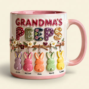 Grandma's Bunny Easter Accent Mug - Personalized Gifts For Grandma