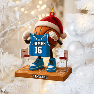 Personalized Christmas Basketball Ornament