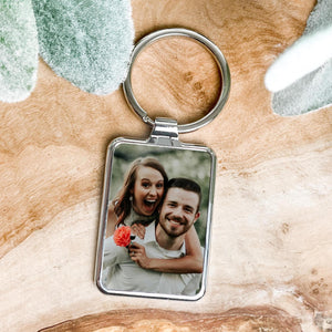 Personalized Photo Keychain Anniversary Gift, Unique Couples Gift