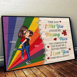 The Day I Met You Couple LGBT Personalized Poster, Pride Month Gift