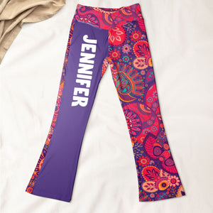 Retro Pattern - Personalized Flare Leggings