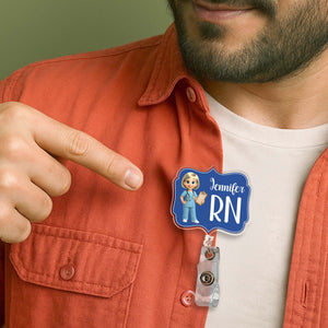 Custom Cheerful Cartoon Nurse Badge Reel,Acrylic Badge Reel,Gift For Nurses and Healthcare Workers