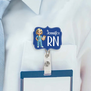 Custom Cheerful Cartoon Nurse Badge Reel,Acrylic Badge Reel,Gift For Nurses and Healthcare Workers
