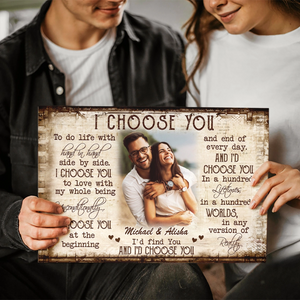 I Choose You Couple Personalized Canvas Poster, Anniversary Gift, Valentine's Day Gifts