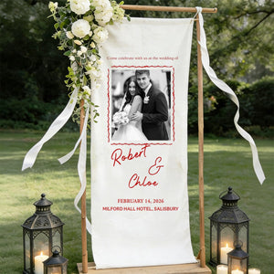 Custom Fabric Wedding Welcome Sign • Modern Wedding Banner • Personalized Wedding Decor