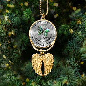 Your Wings And My Heart - Personalized Memorial Wings Ornament