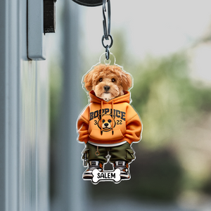 Personalized Photo Cute Dog Cat Acrylic Keychain Gift For Dog Lovers Cat Lovers