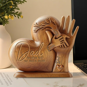 Dad You Are The Piece That Holds Us Together - Personalized Father Heart Shaped Acrylic Plaque