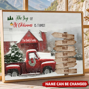 Family is The Greatest Christmas Gift Personalized Vintage Snow Truck Poster