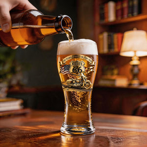 100 Years Of Route Personalized Gifts For Bikers Beer Glass