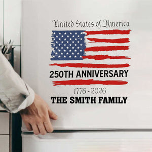 USA 250th Anniversary Personalized Family Name Decal Sticker
