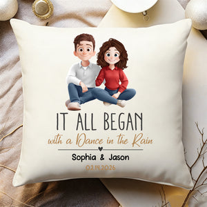 It All Began Couple Gift For Valentine Anniversary - Personalized Pillow