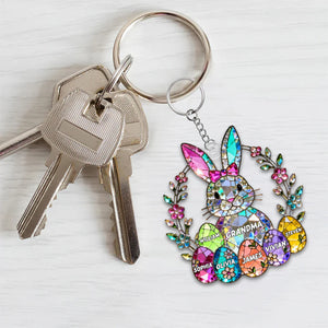 Personalized Easter Gifts For Grandma Cute Bunny Keychain