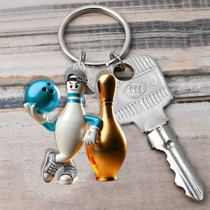 Personalized Custom Name Bowling Acrylic Keychain, Gift for Bowling Lover