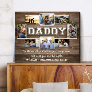 “Fatherhood in Frames” Custom Photo Collage Canvas Poster Gift for Father’s Day