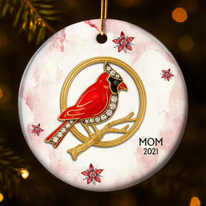 The Love And Memories With Birds And Flowers - Personalized Ceramic Ornament Gift For Family Members