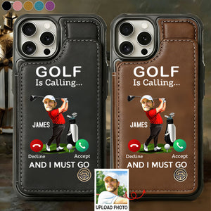 Golf Is Calling¡ And I Must Go - Custom Photo Personalized Flip Wallet Phone Case, Gift For Golfer