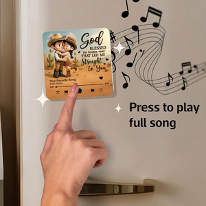 You & Me We Got This Cartoon Countryside Couple Cowboy Cowgirl Personalized Music Fridge Magnet