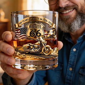 100 Years Of Route Personalized Gifts For Bikers 11oz Whisky Glass