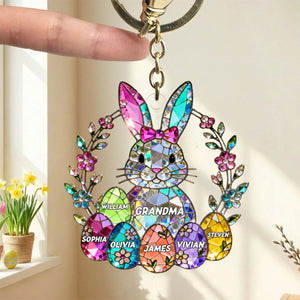 Personalized Easter Gifts For Grandma Cute Bunny Keychain