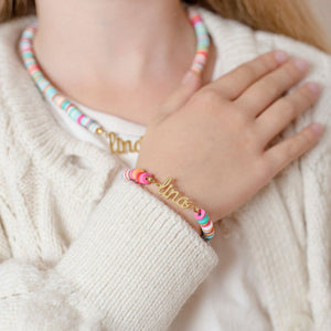 Personalized Kids Name Bracelet with Rainbow chain