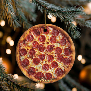 Personalized Funny Pizza Christmas Ornament β Stocking Stuffer For Pizza Lovers & Kitchen Decor