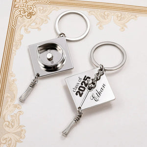 Class of 2025 Personalized Name Bachelor Cap Keychain, Bag Accessory