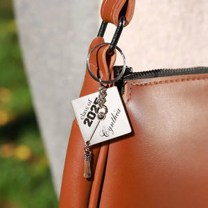 Class of 2025 Personalized Name Bachelor Cap Keychain, Bag Accessory