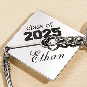 Class of 2025 Personalized Name Bachelor Cap Keychain, Bag Accessory