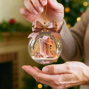 Cowgirl Boots Ornament - Personalized Christmas Gift For Cowgirl