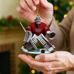 Hockey Goalie Christmas Ornament, Personalized Ornament
