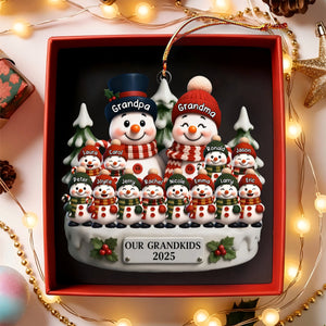 Custom Snowman Acrylic Ornament - Personalized Christmas Birthday Gifts For Grandpa, Grandma