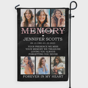 Forever in My Heart - Personalized Photos Garden Flag Memorial Gift