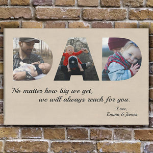 DAD Custom 3 Photo Canvas Gift-Father’s Day Gifts