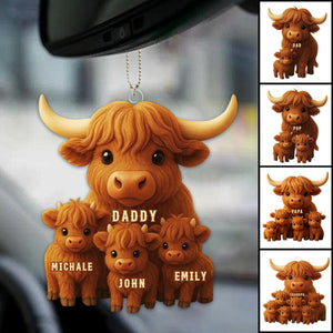 Highland Cow Dad Acrylic Ornament Personalized Gifts For Dad