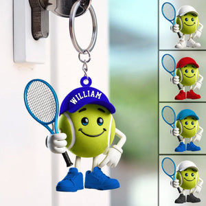 Cool Tennis Ball Acrylic Keychain, Personalized Ornament, Tennis Lover Gift